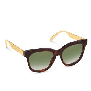 Louis Vuitton empreinte metal dark tortoise brown round shaped sunglasses